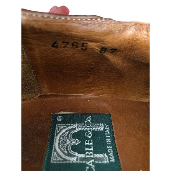 Vintage CABLE & Co Shoes Mens Oxfords Brown Leather